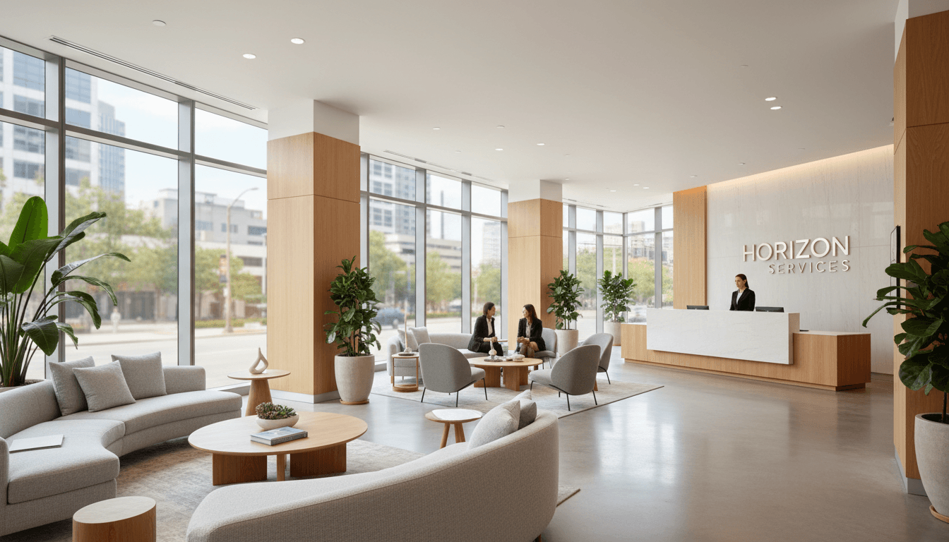 Modern reception area at MTA Services Berhad office in Kuala Lumpur