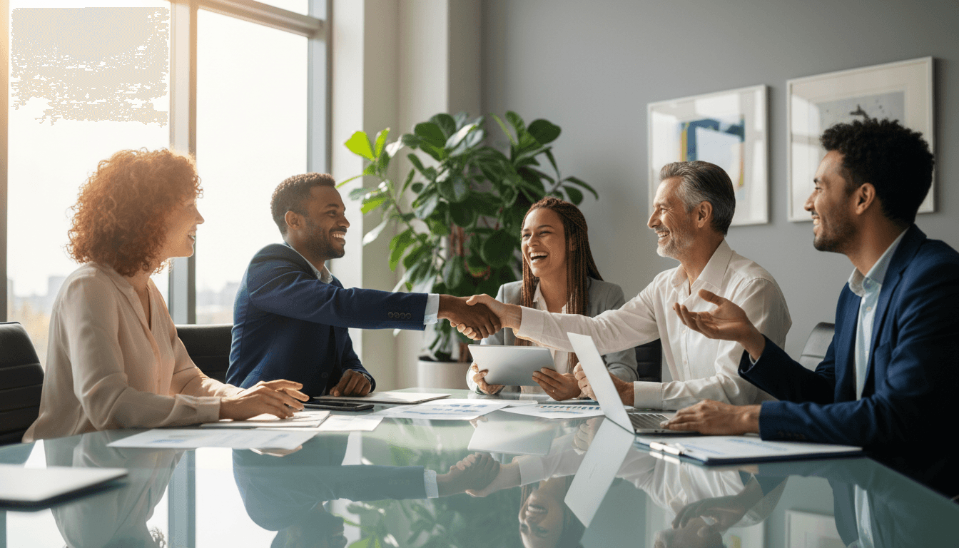 Professionals collaborating around a conference table in a modern Kuala Lumpur office